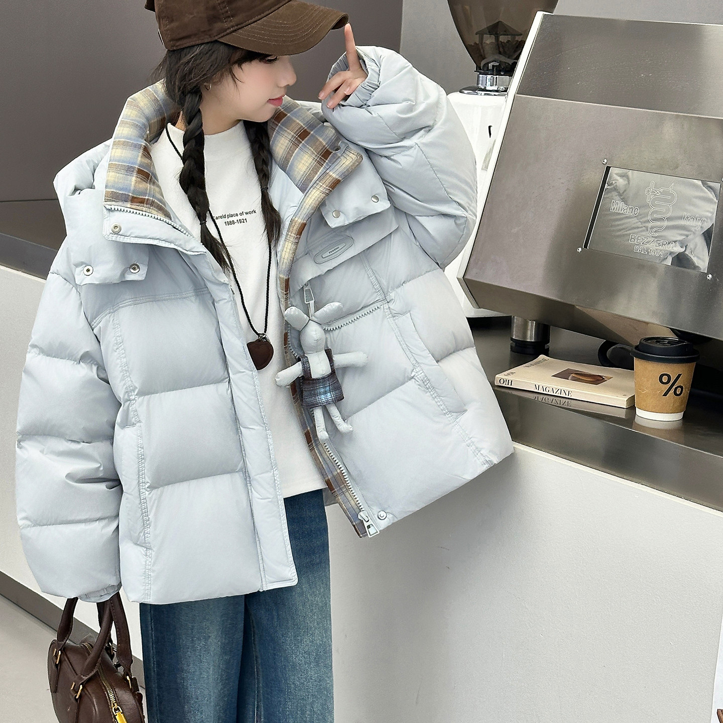 女童冬季加厚羽绒棉服外套初中生