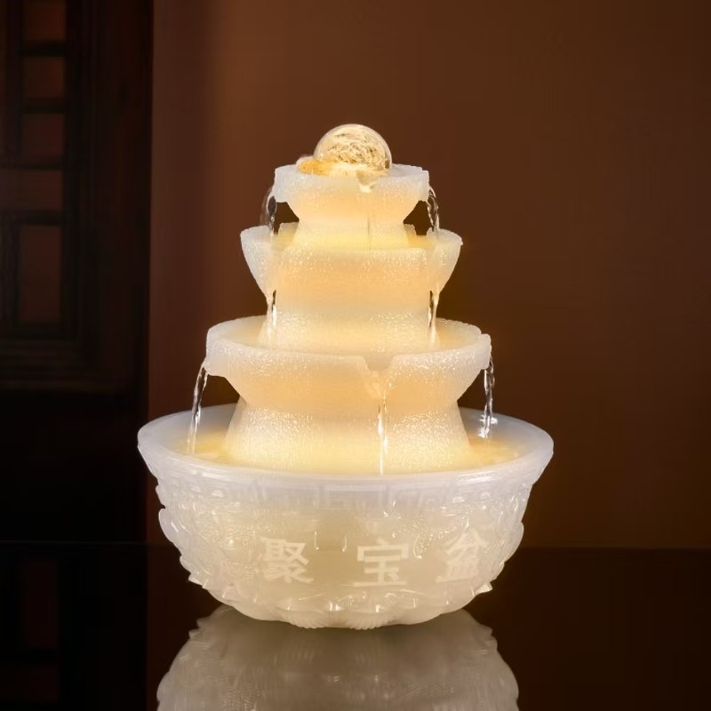 八方来财风水轮水晶球转珠流水摆件循环水小喷泉现代高级开业礼品