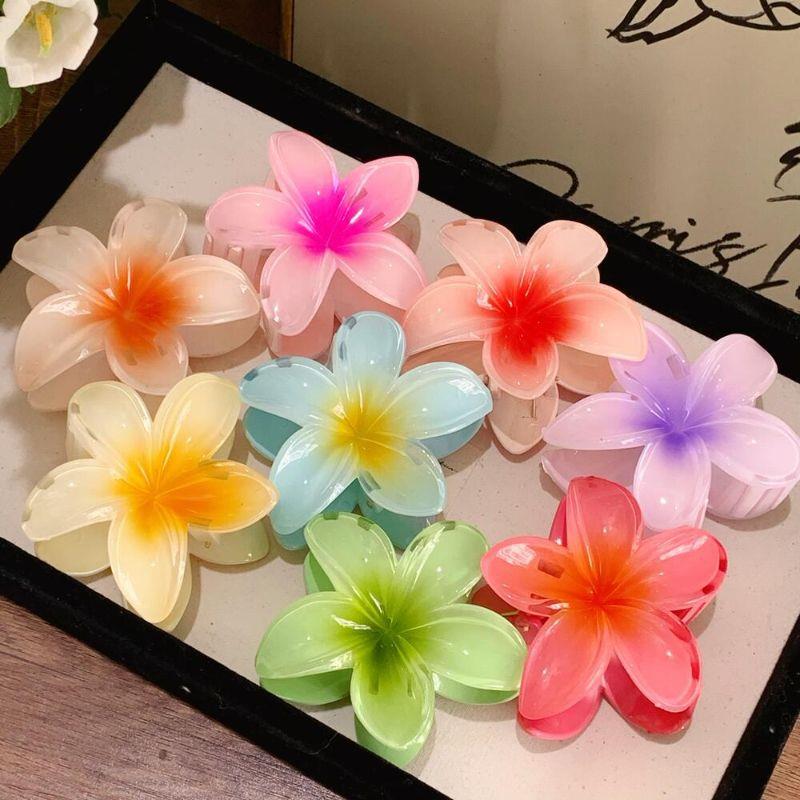 饰品彩色亚克力鸡蛋花发夹后脑勺抓夹鲨鱼夹发卡发饰女D1