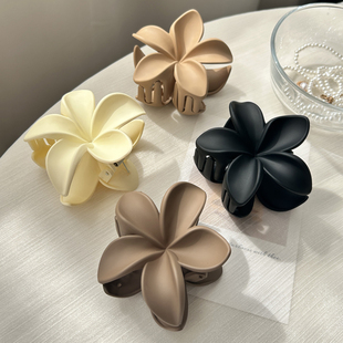 拍照摄影用鸡蛋花大号头发抓夹发夹子头饰发卡子女爪夹鲨鱼夹海边