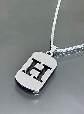 字英文字母美式项链太钢链男女学生情侣服装配饰小众