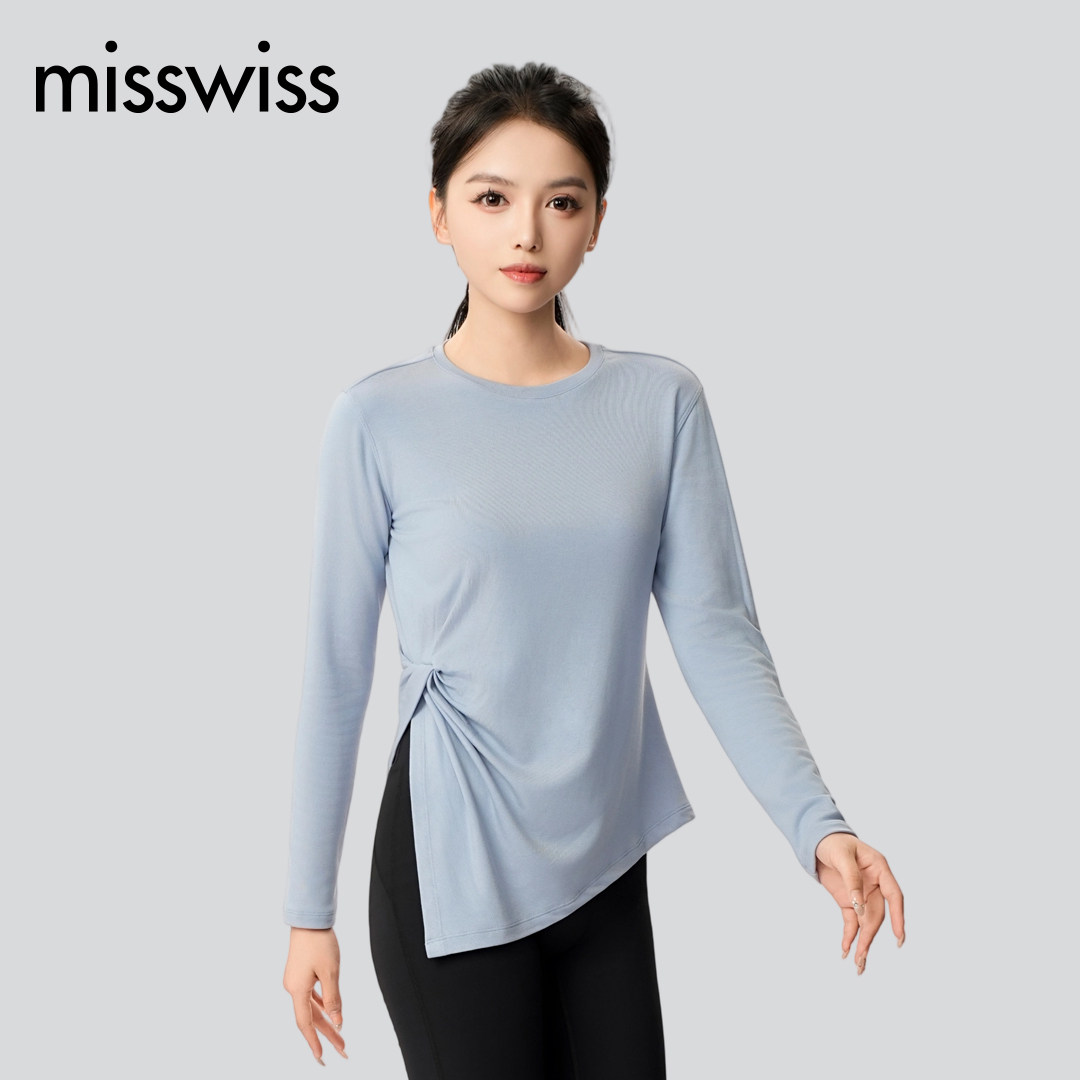 MissWiss（服饰）瑜伽服女宽松显瘦运动上衣裸感长袖T恤外穿