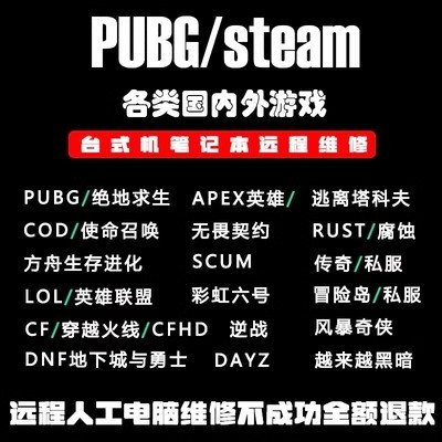 电脑RUST/APEX机器吃鸡/逃离塔科夫/DAYZ/无畏契约修复VAL5VAL61 电玩/配件/游戏/攻略 STEAM 原图主图