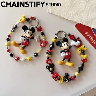 新款米奇米老鼠手机链卡通可爱手机挂绳包包挂件钥匙扣个性装饰品