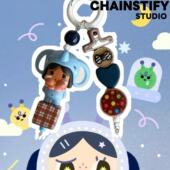 可爱哭娃手机挂件蓝色爱心串珠手机链包包挂件钥匙扣创意小挂饰新