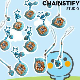 蓝色酷儿手机挂件可爱挂绳包包挂饰卡通钥匙扣吊坠挂链迷你尼龙绳