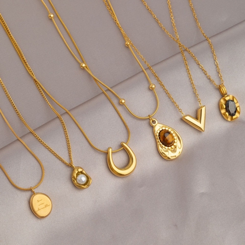 钛钢不褪色轻奢高级感金色项链