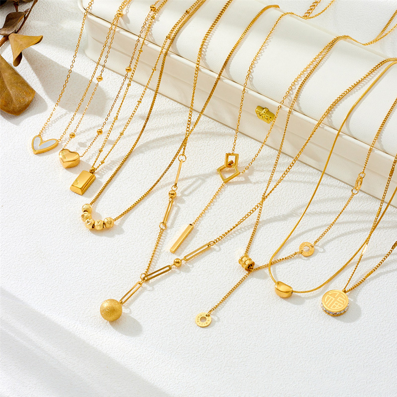 钛钢不褪色爱心项链高级感