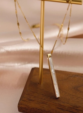 钛钢不褪色一字简约气质项链