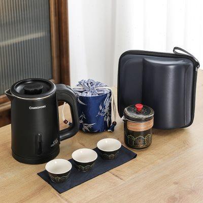 便携式煮茶炉电热烧水壶旅行茶具套装煮茶壶办公室随手泡茶壶简约