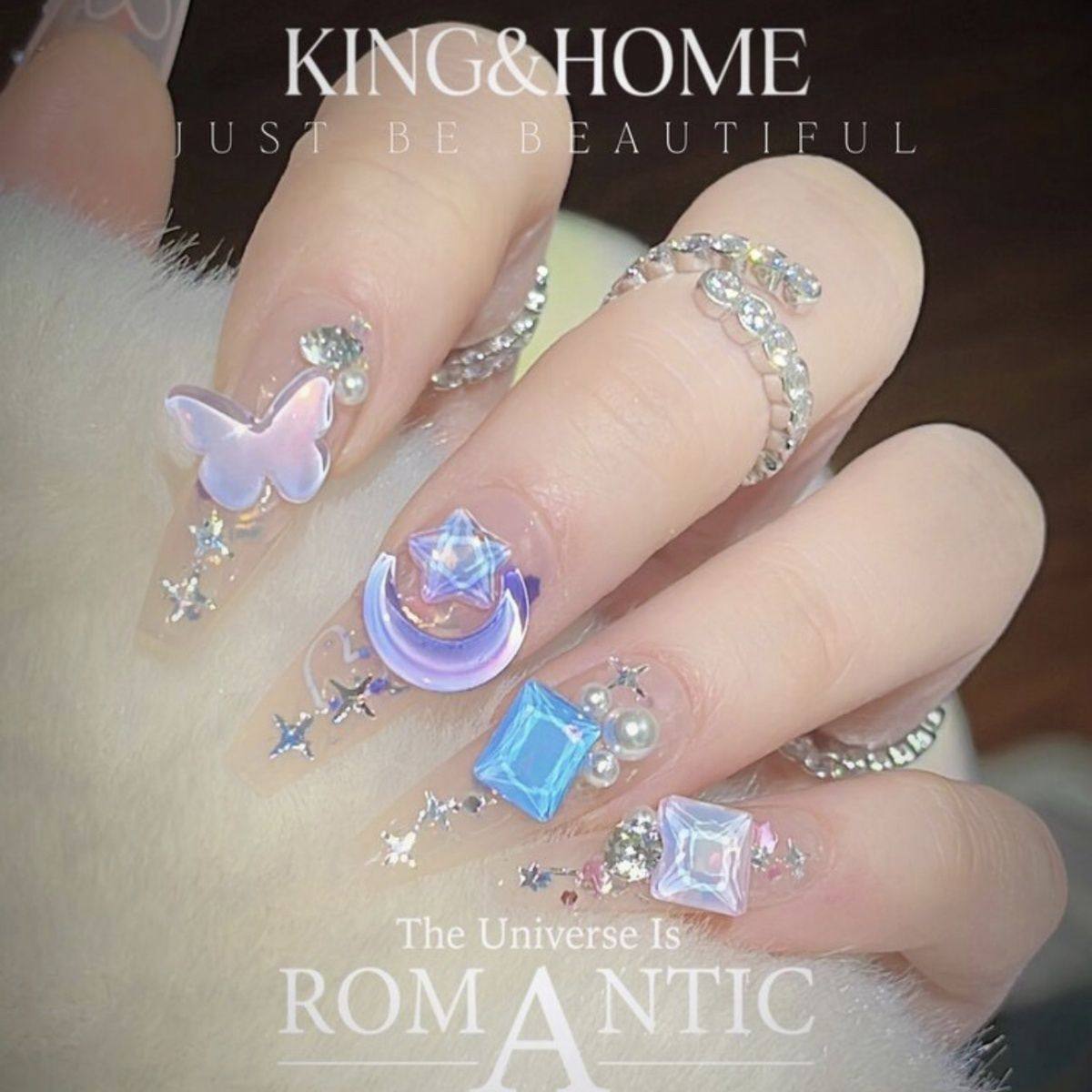 纯手工儿童穿戴甲女童美甲假指甲美甲贴片 仙女美甲 夜光星月定制,彩妆/香水/美妆工具,美甲工具,淘宝优惠券,粉丝福利购,淘宝优惠卷