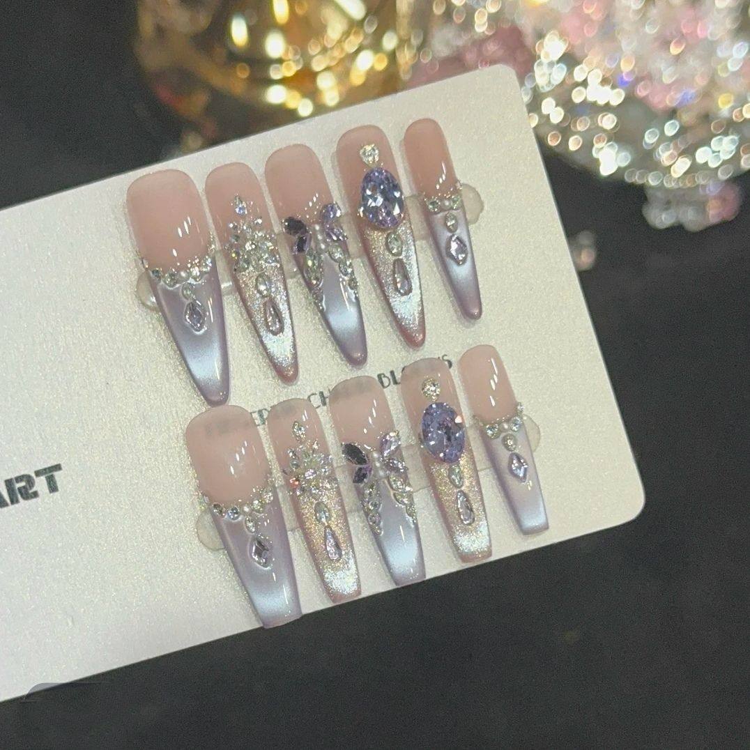 纯手工儿童穿戴甲女童美甲纯手工穿戴甲满钻蝴蝶显白美甲长款气质,彩妆/香水/美妆工具,美甲工具,淘宝优惠券,粉丝福利购,淘宝优惠卷