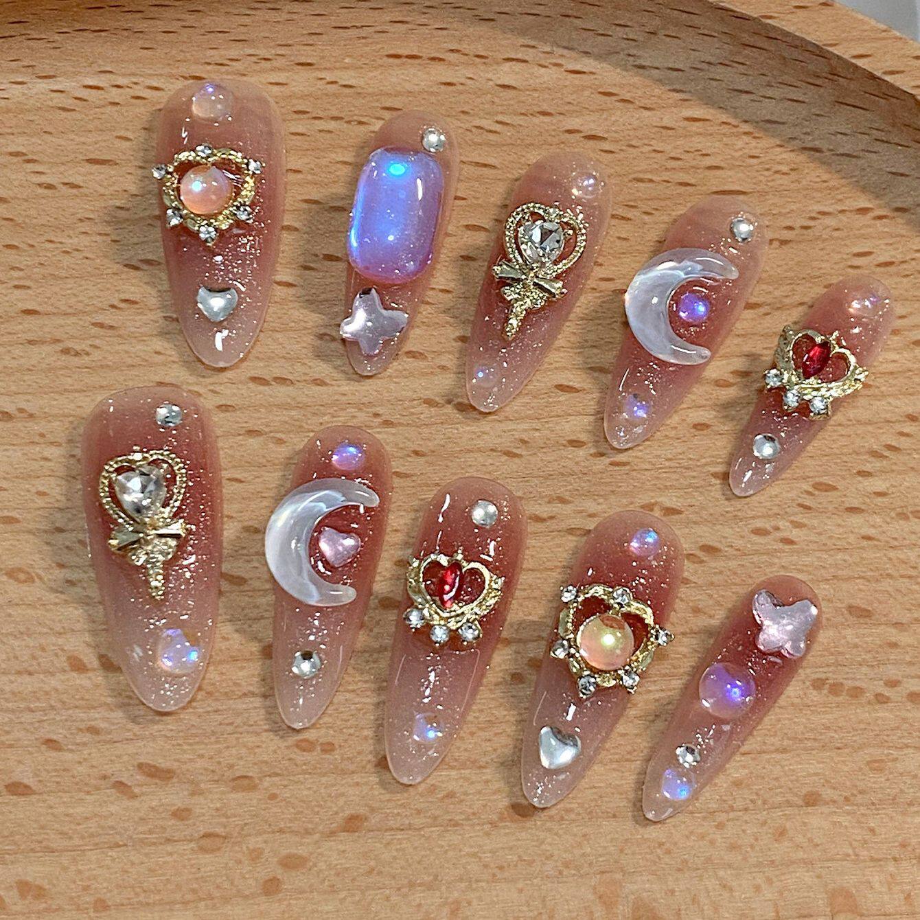纯手工儿童穿戴甲女童美甲美少女美甲工具
