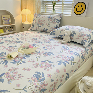 全棉床笠单件床罩床垫套保护罩防尘套防滑纯棉床单三件套1.5m1.8