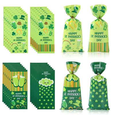 50Pcs Happy St Patrick’s Day Candy Bags Shamrock Holiday Co