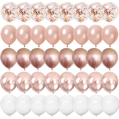 40pcs 12inch Rose Gold Confetti Latex Balloons Happy Birthda