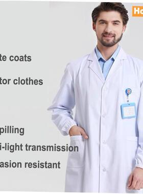White coat Lab coat Doctor clothes laboratory coat Long slee