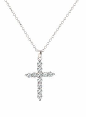 Diamond cross pendant necklace满钻十字吊坠项链时尚吊坠锁骨链