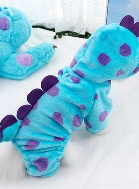 Funny Dog Dinosaur Halloween Costume Soft Warm Dog Clothes f