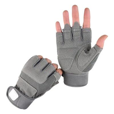 Fingerless Work Gloves Adjustable Wrist Gym Gloves Anti Slip