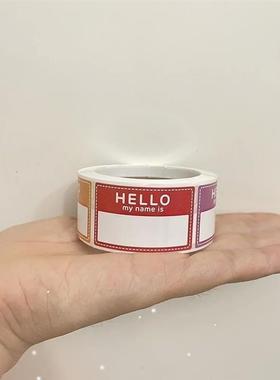 8 Colors 200 Pcs Hello My Name is Stickers 1