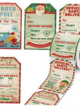 50-200pcs Merry Christmas Gift Tags Santa Claus Labels Stick