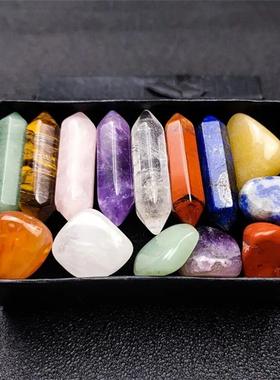 14pcs Pointed Quartz Crystal Chakra Healing Stones And Cryst