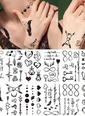 30 Sheets Temporary Tattoo Sticker Waterproof Body Art Line