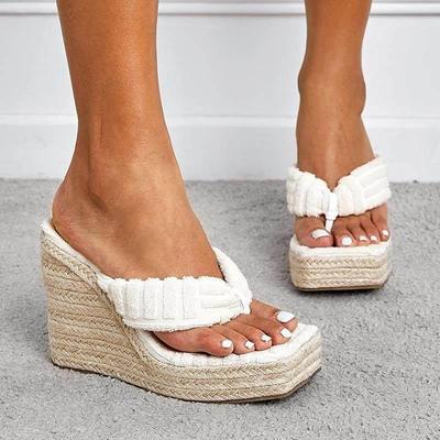 夹趾坡跟凉拖鞋wedge sandals for women shoes summer slippers