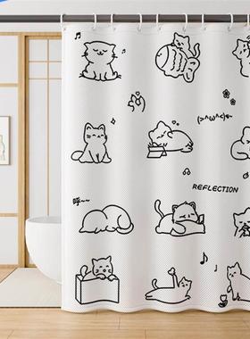 waterproof Shower Curtain bath Window curtain rod hooks set