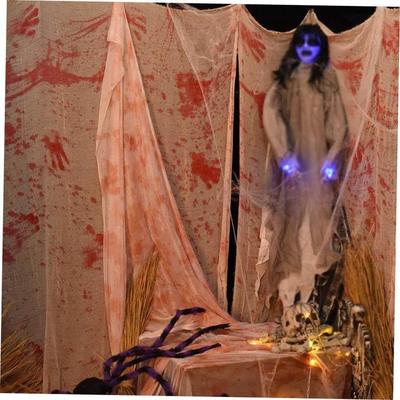 Halloween horror decorated gauze with blood tablecloth万圣节
