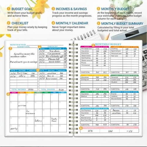 Family English BUDGET PLANNER money organizer notebook