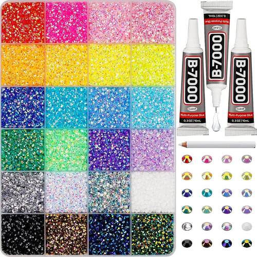 Rhinestones for Bedazzling, 3mm Bedazzler Kit with Flatback