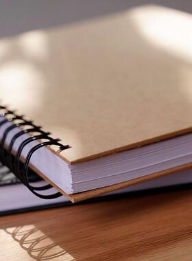 a4 a5 b5 8k spiral blank notebook kraft black sketchbook速写