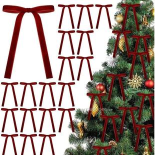 Bows for Tree 24Pcs Gift Christmas Decor Velvet