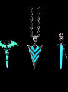 Glow In The Dark Pike Necklace for Women Men Halloween Gift