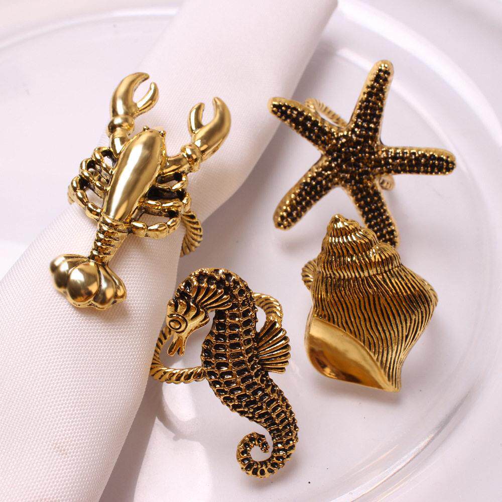 12 pack vintage metal napkin rings ocean Beach Wedding Party