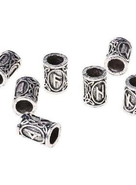 24x Retro Silver Metal Beads Rune Beads Bracelet West for