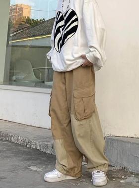 Baggy Black Cargo Pants for Men Khaki Trousers Loose Casual