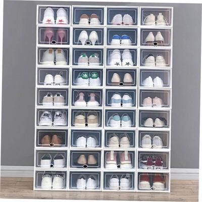 Transparent shoe box, plastic shoe rack type shoe cabinet