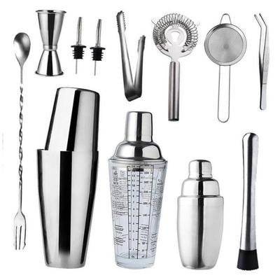 Bartender Kit 9 Piece Boston Cocktail Shaker Stainless Steel