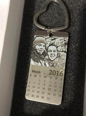 Custom Color print photo keychain couples anniversary gift