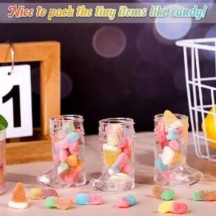 25Pack 1oz Plastic Cowboy Boot Shot Glasses And 20 Pieces