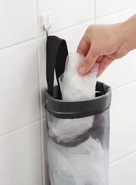 1pc Grey Sundries Bag Storage Wall Mount Mesh Plastic Bags D