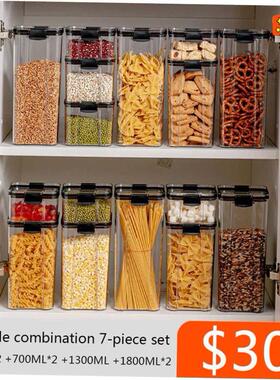 460~1800ml Stackable Storage Box Transparent Kitchen Contain