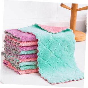Coral Dishcloths Fleece Dish Rags Kitchen Towel Towels