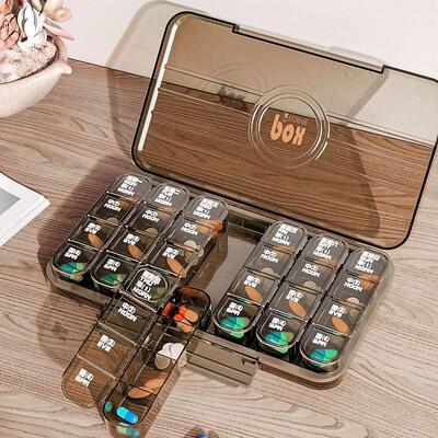 Pill Box Holder Weekly Medicine Storage Organizer Container