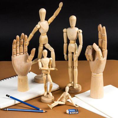 Drawing Sketch Mannequin Model Movable Limbs Wooden Hand Bod