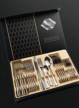410 stainless steel cutlery, knives, forks, spoons, 24pcs