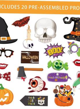 20pcs Halloween Photo Booth Props Funny Glasses Pumpkin